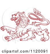 Red Long Haired Heraldic Lion