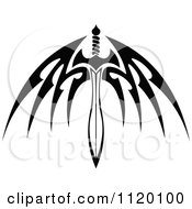 Black And White Tribal Winged Sword 3