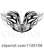 Poster, Art Print Of Black And White Tribal Flaming Motorcycle Biker Handlebars