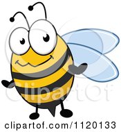 Cartoon Of A Happy Bee 2 Royalty Free Vector Clipart