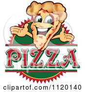 Poster, Art Print Of Happy Pizza Mascot Sign Or Logo 2