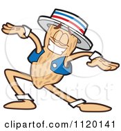 Cartoon Of A Dancing Peanut Mascot Royalty Free Vector Clipart