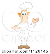 Cartoon Of A Presenting Chef Royalty Free Vector Clipart