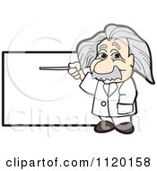 Cartoon Of An Albert Einstein Scientist Sign Or Logo 1 Royalty Free Vector Clipart by Toons4Biz #COLLC1120158-0015
