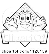 Cartoon Of A Grayscale Egg Logo Or Sign Royalty Free Vector Clipart