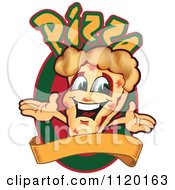 Cartoon Of A Happy Pizza Mascot Sign Or Logo 6 Royalty Free Vector Clipart by Toons4Biz
