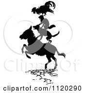 Poster, Art Print Of Silhouetted Rooster Cat And Dog On A Donkey