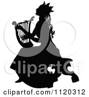 Poster, Art Print Of Silhouetted Princess Playing A Harp