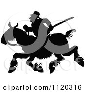 Clipart Of A Silhouetted Horse Rider 3 Royalty Free Vector Illustration by Prawny Vintage