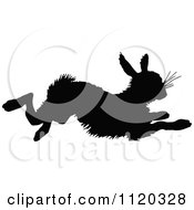 Clipart Of A Silhouetted Jack Rabbit Royalty Free Vector Illustration
