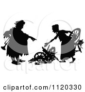 Poster, Art Print Of Silhouetted Couple Gathering Scrap