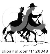 Clipart Of Silhouetted Men With A Donkey 3 Royalty Free Vector Illustration by Prawny Vintage