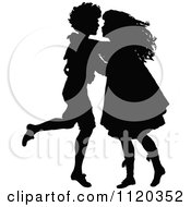 Poster, Art Print Of Silhouetted Boy And Girl Dancing