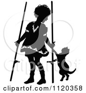 Poster, Art Print Of Black And White Girl With Stilts And A Cat