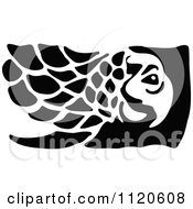 Clipart Of A Retro Vintage Black And White Parrot Royalty Free Vector Illustration