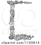 Clipart Of A Retro Vintage Black And White Floral Page Border 1 Royalty Free Vector Illustration