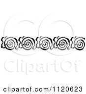 Clipart Of A Retro Vintage Black And White Swirl Border 2 Royalty Free Vector Illustration