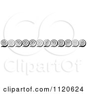 Clipart Of A Retro Vintage Black And White Swirl Border 1 Royalty Free Vector Illustration
