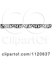 Clipart Of A Retro Vintage Black And White Floral Border 2 Royalty Free Vector Illustration