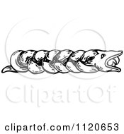 Clipart Of A Retro Vintage Black And White Snake Page Separater Royalty Free Vector Illustration