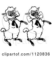 Clipart Of Retro Vintage Black And White Sheep Royalty Free Vector Illustration by Prawny Vintage