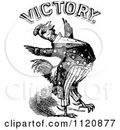 Clipart Of A Retro Vintage Black And White Patriotic American Rooster Royalty Free Vector Illustration