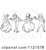 Poster, Art Print Of Retro Vintage Black And White Children Dancing 1