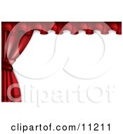 Red Stage Or Window Curtains Pulled And Tied To The Side Clipart Illustration by Leo Blanchette #COLLC11211-0020