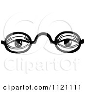 Clipart Of Retro Vintage Black And White Eyes And Glasses 1 Royalty Free Vector Illustration by Prawny Vintage