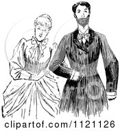 Poster, Art Print Of Retro Vintage Black And White Victorian Couple 1