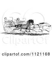 Clipart Of A Retro Vintage Black And White Horse Racers Royalty Free Vector Illustration by Prawny Vintage