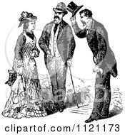 Retro Vintage Black And White Gentlemen Introducing Themselves To A Lady