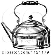 Clipart Of A Retro Vintage Black And White Tea Kettle Royalty Free Vector Illustration by Prawny Vintage