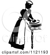 Poster, Art Print Of Retro Vintage Black And White Maid Prepping Food 2