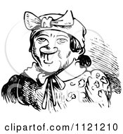 Clipart Of A Retro Vintage Black And White Old Woman Royalty Free Vector Illustration