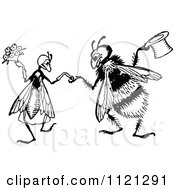 Poster, Art Print Of Retro Vintage Black And White Bee Wedding