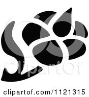 Clipart Of A Retro Vintage Black And White Flower Design Element 6 Royalty Free Vector Illustration
