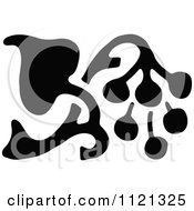 Clipart Of A Retro Vintage Black And White Flower Design Element 12 Royalty Free Vector Illustration