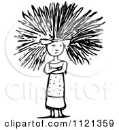 Poster, Art Print Of Retro Vintage Black And White Woman Having A Bad Hair Day
