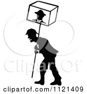 Clipart Of A Retro Vintage Black And White Campaigner 7 Royalty Free Vector Illustration