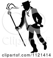 Clipart Of A Retro Vintage Black And White Campaigner 5 Royalty Free Vector Illustration