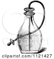 Clipart Of A Retro Vintage Black And White Bottle And Pump Royalty Free Vector Illustration by Prawny Vintage