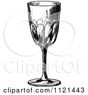 Clipart Of A Retro Vintage Black And White Glass Goblet 2 Royalty Free Vector Illustration