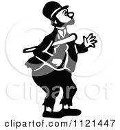 Clipart Of A Retro Vintage Black And White Hobo Man 1 Royalty Free Vector Illustration