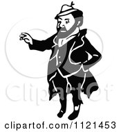 Clipart Of A Retro Vintage Black And White Hobo Man 5 Royalty Free Vector Illustration
