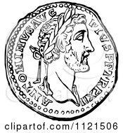 Poster, Art Print Of Retro Vintage Black And White Roman Coin