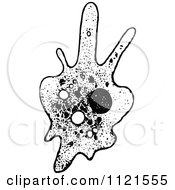 Clipart Of A Retro Vintage Black And White Amoeba Royalty Free Vector Illustration