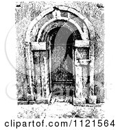 Poster, Art Print Of Retro Vintage Black And White Arched Church Doorway
