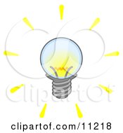 Bright Electric Light Bulb Clipart Illustration by Leo Blanchette
