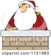 Cartoon Of Santa In A Chimney Royalty Free Vector Clipart